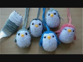 ทำตุ๊กตาปอมปอม เพนกวินมุ้งมิ้ง how to make a littlepenguin pompom