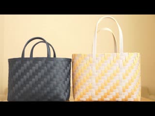 #48【たくさん入る！大きいあじろ編みバッグのサイズ表を公開！】papercraft diy クラフトバンドでさくさく編める♪