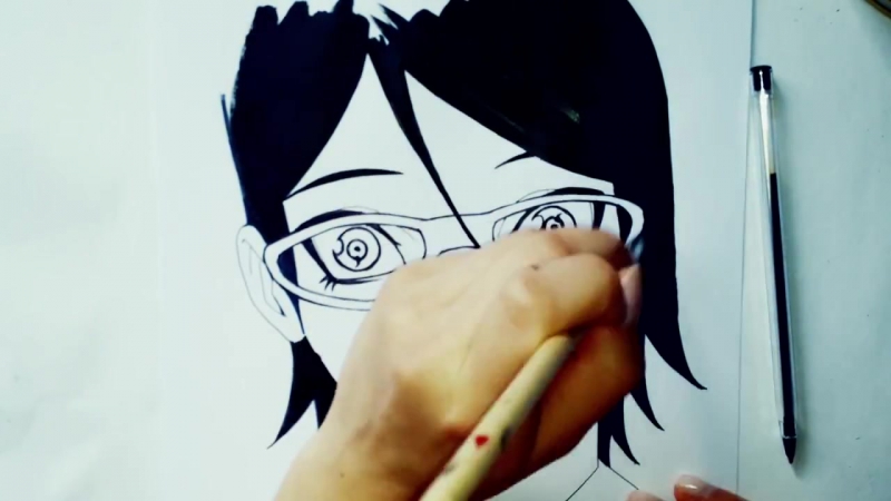 Sarada uchiha sharingan drawing boruto naruto the movie