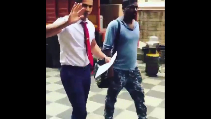 Varun on the set of dishoom