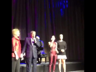 Demi lovato, john legend and tony bennett singing happy birthday to hillary clinton