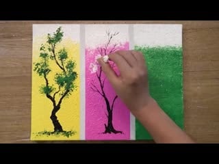 [jay lee painting] how to paint 3 different trees for beginners / simple acrylic painting techniques
