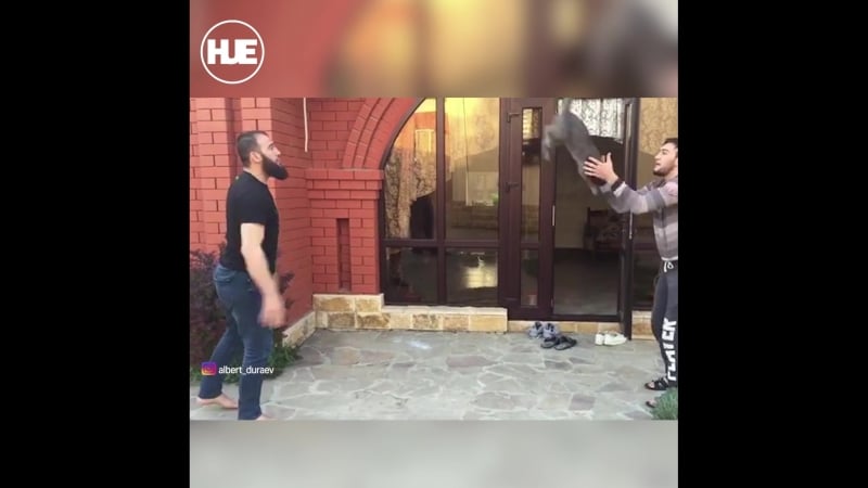 Двое чеченских бойцов использовали кота вместо мяча