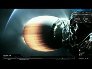 Launch of spacex falcon 9 with new fairing 2 0 on spanish paz mission