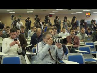 [inside view] return of the @championsleague to camp nou this was the build up for the 2 teams força barça! barçamufc mp