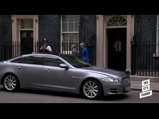 Theresa may exiting 10 downing street, this is funny 😂 🤣