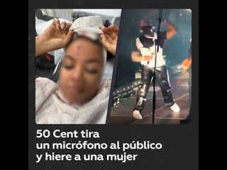 50 cent tira un micrófono al público en un concierto y hiere a una mujer en la cabeza