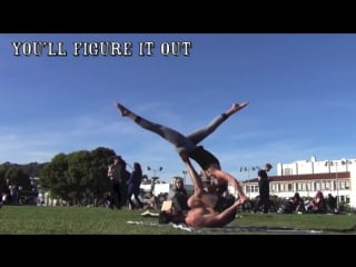Acroyoga training video outside in roll (courtesy of daniel scott yoga)