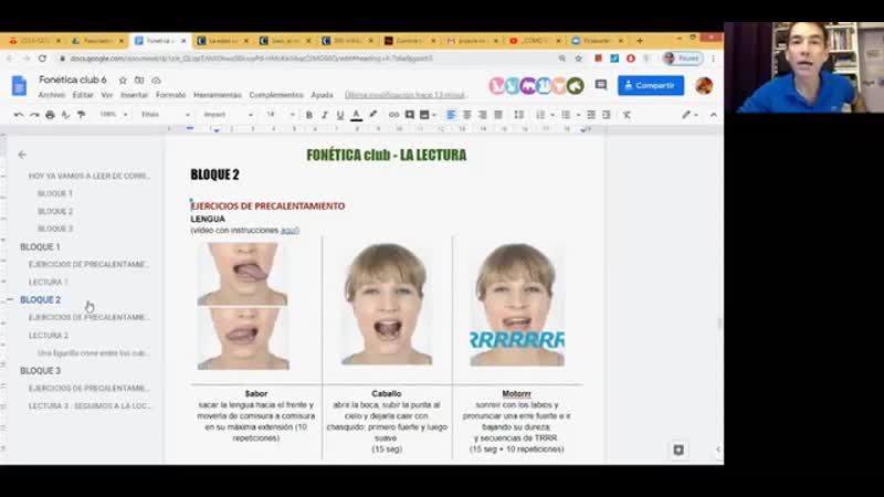 Gimnasia de consonantes con león