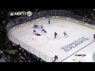 Lundqvist makes a twirling blocker save