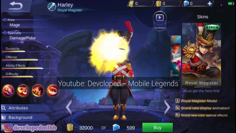 Mobile legends | new upcoming next skin harley (royal magister)