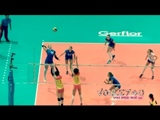 Top 10 powerful volleyball attacks 90km h 100km h!