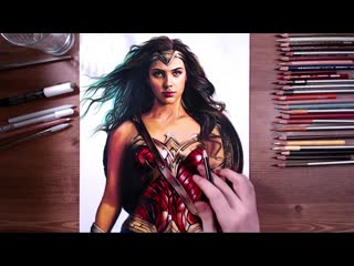 Drawing wonder woman (gal gadot) speed drawing ¦ drawholic