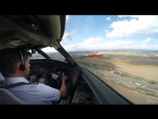 New cockpit view porn crosswind landing at paris