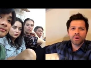 Osric chau, kim rhodes, alaina huffman, kat ramdeen misha collins