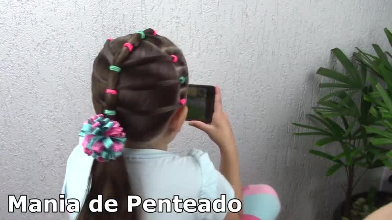 Penteado infantil fácil com ligas easy hairstyle with rubber band for girl coiffures simples