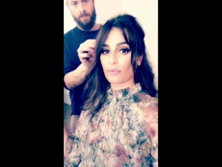 Lea getting dressed and prepped at her album cover photoshoot (december 12, 2016)