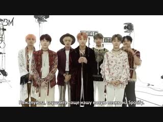 [rus sub] “fake love (japanese ver )” pre save on spotify a special thank you video message from bts