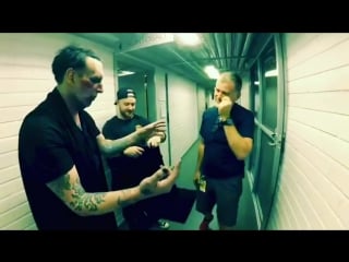 Marilyn manson on backstage of qstock, oulu, finland