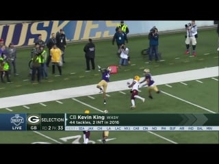 Packers select cb kevin king № 33 in the 2017 nfl draft