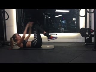 Joja porn cable core workout!! attach your ankles to a cable weight of your choice and do 25x3 reps 20 sec break max in betw