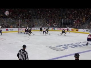 Ovechkin silences the vegas crowd with a one timer