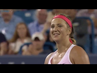 Vika azarenka notches 5th straight win over wozniacki 6 0, 6 4 #cincytennis