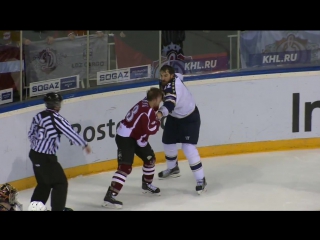 Khl fight former new jersey devil tim sestito vs former edmonton oiler alexei semenov