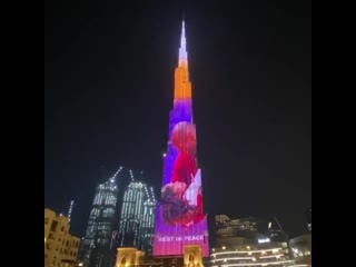 Dubai displayed a tribute to kobe and gigi on the tallest building in the world