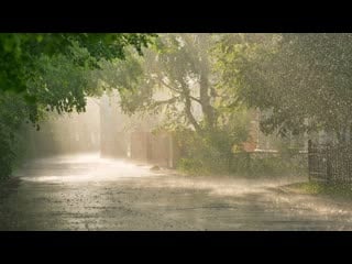 Stress relief sounds, white noise, relaxing nature sounds, heavy rain, relaxation, soothing, ☯3352