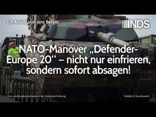 Nato manöver „defender europe 20“ – nicht nur einfrieren sondern sofort absagen jens berger nds