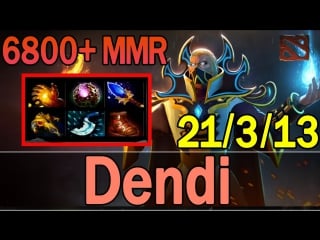 Dota 2 dendi plays invoker 6800+ mmr | ranked match