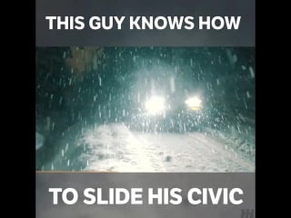 Snow slide on civic