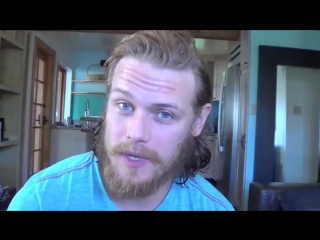 A #heughligans exclusive of sam heughan greeting williamsburg