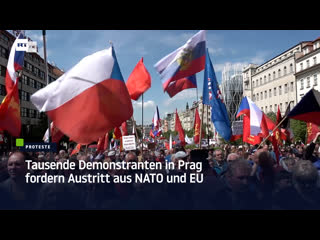 Tausende demonstranten in prag fordern austritt aus nato und eu