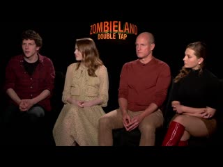 Jesse eisenberg, emma stone, woody harrelson abigail breslin zombieland double tap