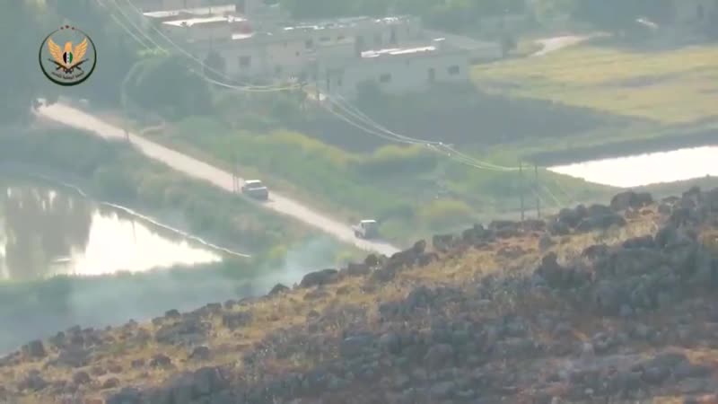 Missile porn video – Nlf pulled off a quality tow missile strike on a moving syrian loyalist pick up truck from a weird angle today on al huwayz fro