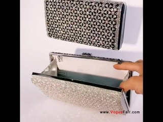 Vogue fair chic women crystal rhinestones decor evening bag sparkling dress purse