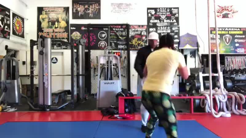 Чемпионка bellator илима лэй макфарлейн отрабатывает комбинации