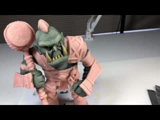 I made a gaming style orc warrior! polymer clay timelapse tutorial sculpting your requests e07