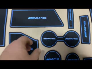 Комплект силиконовых ковриков в салон mercedes gle w166 синие