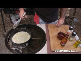 Mashed potatoes with steak and bourbon gravy by the bbq pit boys
