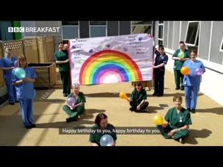 The childrens unit at glan clwyd hospital are really getting the party started captaintom100 ️ more celebrations on bbcbreakfa