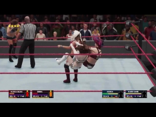 Wwe 2k18 female tag team match asuka kairi sane vs emma alexa bliss (gameplay)