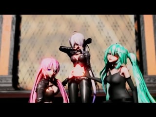 Mmd 虎視眈々 koshitantan ( model miku, luka haku )