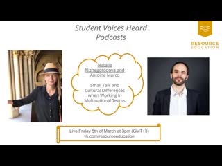 Podcast student voices heard #2 small talk and cultural differences with natalie