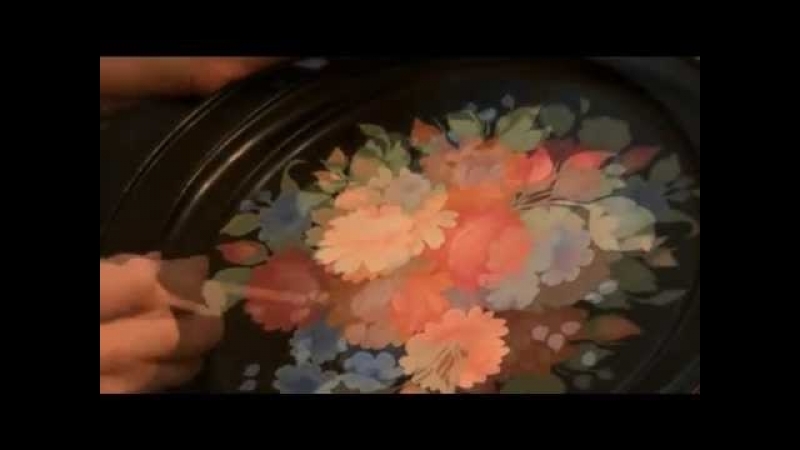 Жостовская роспись букет с розами!