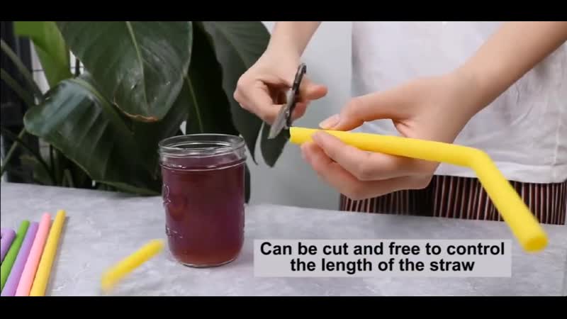 Многоразовые силиконовые соломинки