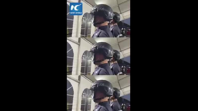 Специальный шлем китайской полиции, оснащенный пирометром