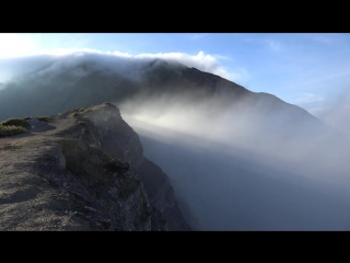 Blue flames and sulfur mining at kawah ijen, indonesia in 4k (ultra hd)